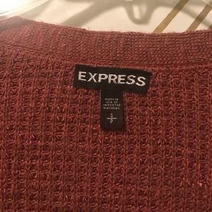 Express bell sleeve waffle knit long sweater